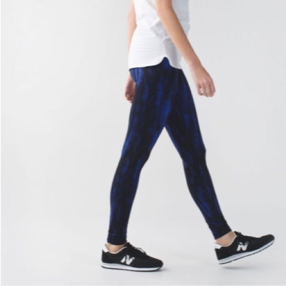 Lululemon Wunder Under High Waist Roll Down Nightsky Blue Black Size 4 - Picture 3 of 12